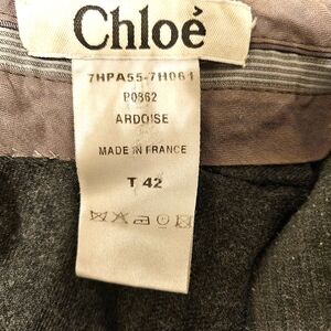 Chloe, Grey Wool, Flat Front, Trousers, Size 42